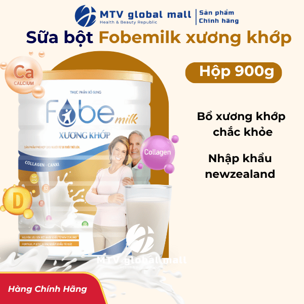 Sữa Bột Fobemilk Hỗ trợ Xương Khớp Fobe Hộp 900g - MTV Global Mall