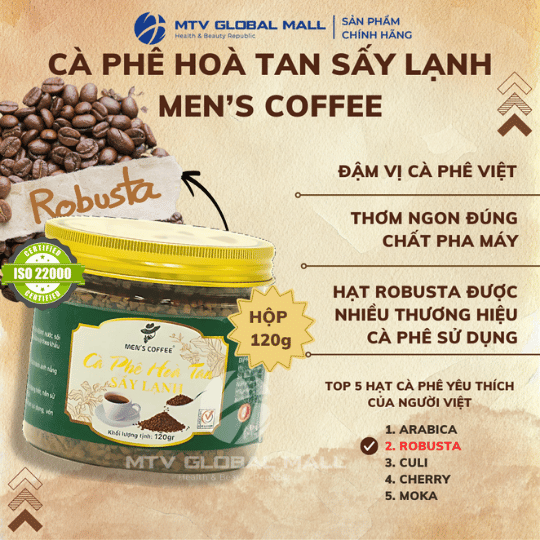 Cà Phê Hoà Tan Sấy Lạnh Men's Coffee Robusta