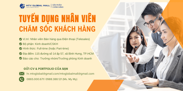 Tuyển Dụng Nhân Viên Chăm Sóc Khách Hàng